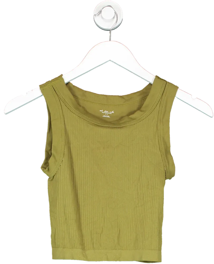 Urban Outfitters Green Ribbed Tank Top UK S