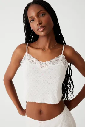 x GUIZIO Melody Embroidered Lace Cami - White