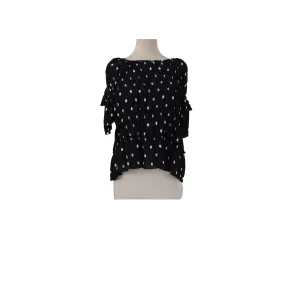 ZARA Black & White Polka Dot Cold-shoulder Top | Gently Used |